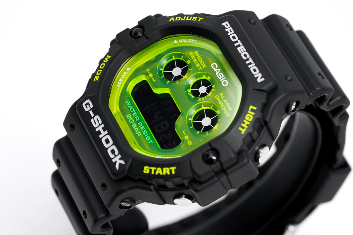 Casio G Shock Watch Men s Shock Tech Skeleton Black Green DW 5900TS 1DR