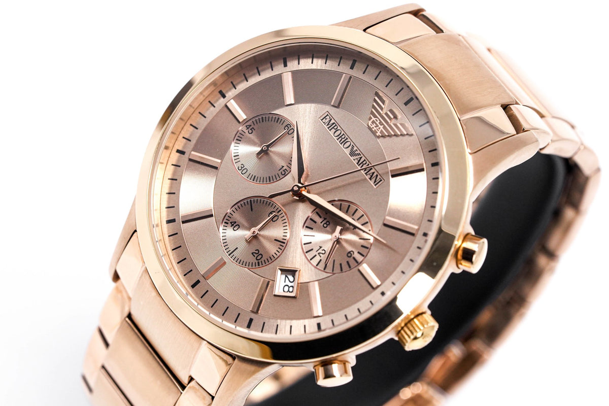 Armani watch mens rose cheap gold