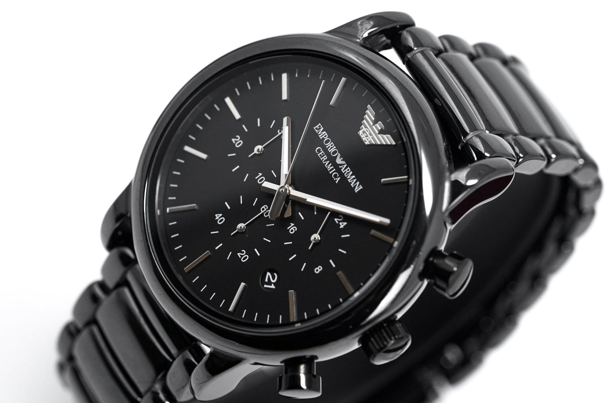 Emporio armani black clearance ceramic chronograph watch