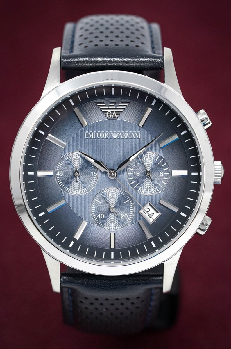 Emporio Armani Men\'s Renato Crystals – Watch & Chronograph Blue AR2473 Watches