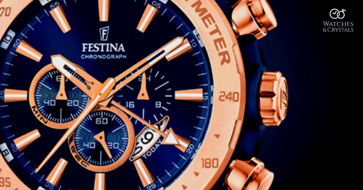 Festina , PINK GOLD CHRONOGRAPH WRISTWATCH for Rs.97,621 for sale from a  Seller on Chrono24