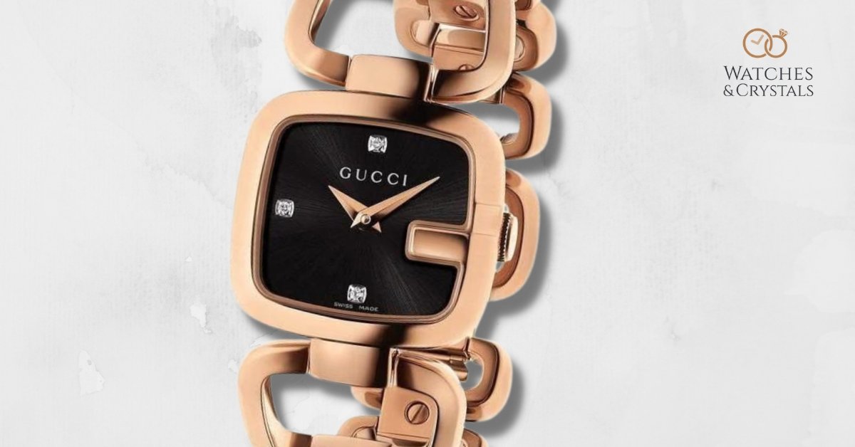 LOT:36 | A gold plated quartz lady's Gucci 2305L bracelet watch.
