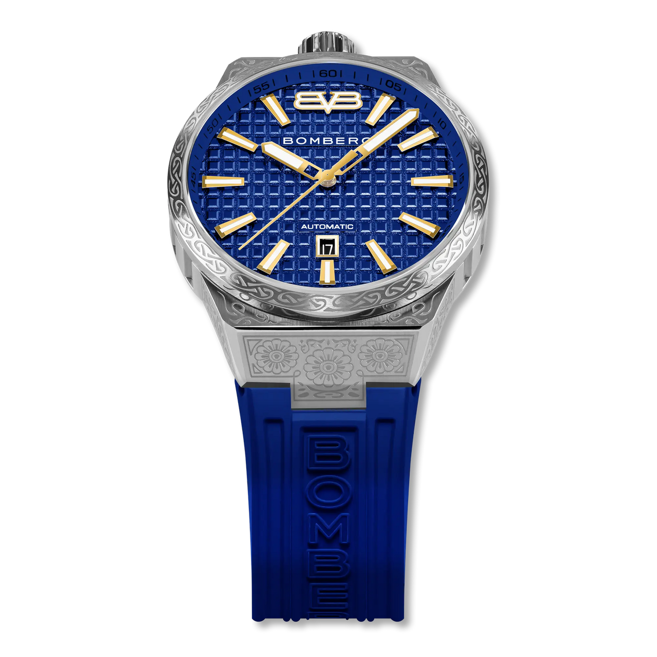 Bomberg Men s Majestic Blue Automatic Watch BF43ASS.12 7.12 from Watches and Crystals Watches Crystals