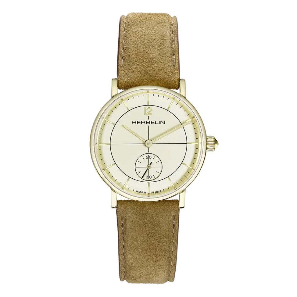 Herbelin Inspiration Ladies Suede Gold Watch 10647P17SU