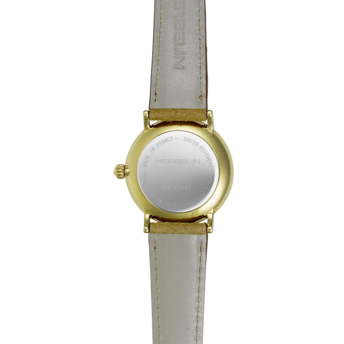 Herbelin Inspiration Ladies Suede Gold Watch 10647P17SU