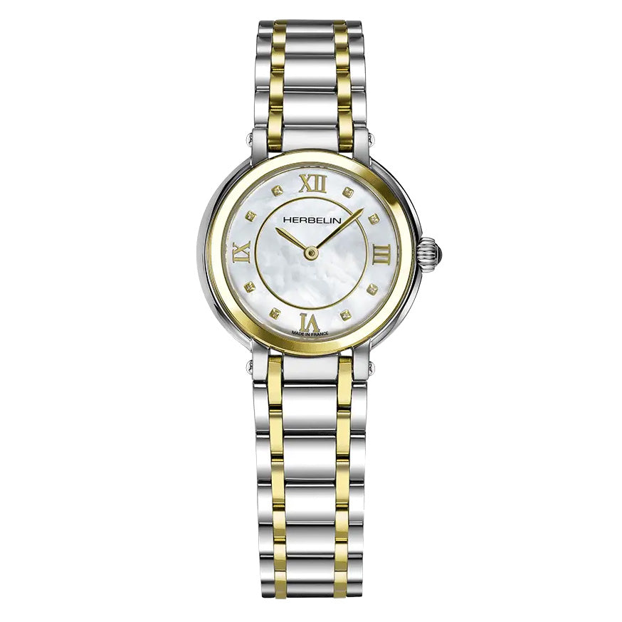 Herbelin Galet Ladies Two Tone Yellow Gold Watch 17430BT59