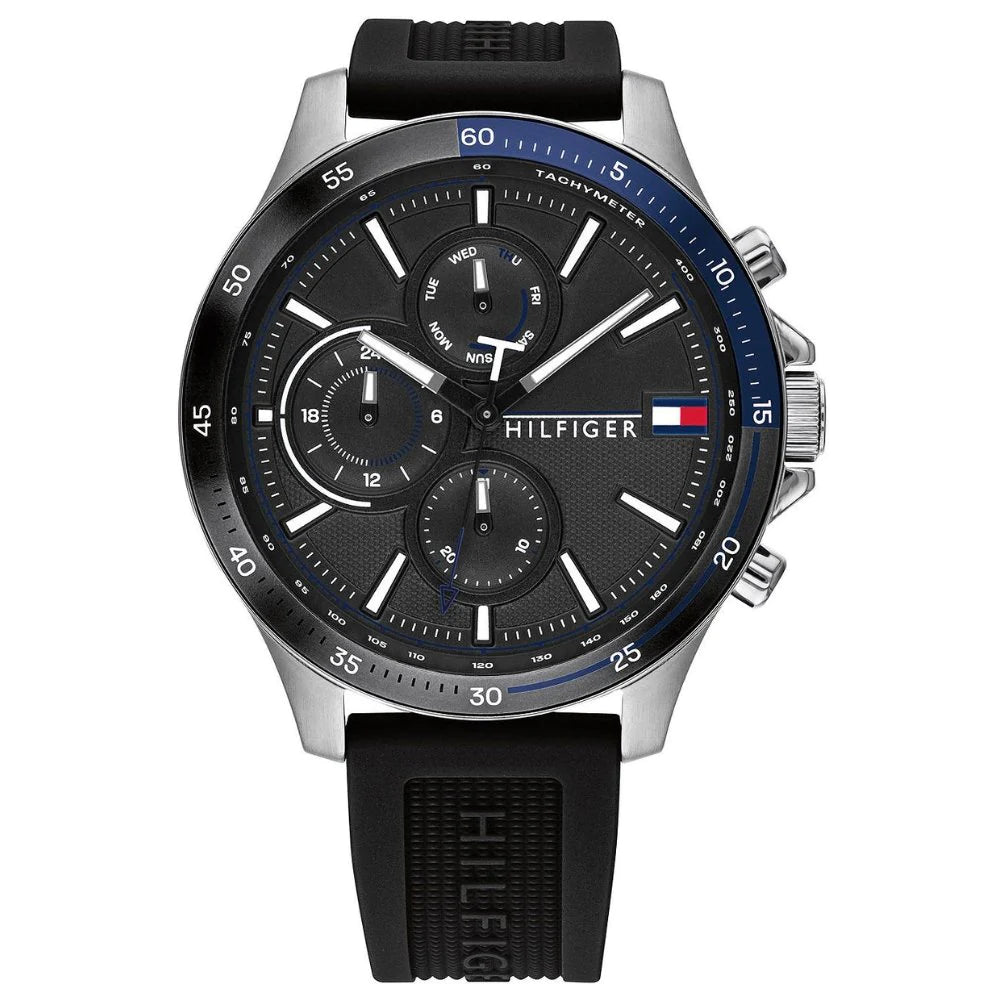 Tommy Hilfiger Men's Watch Chronograph Bank Black 1791724