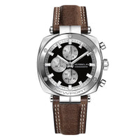 Thumbnail for Herbelin Newport Héritage Men's Black Brown Watch 35664AP24BR