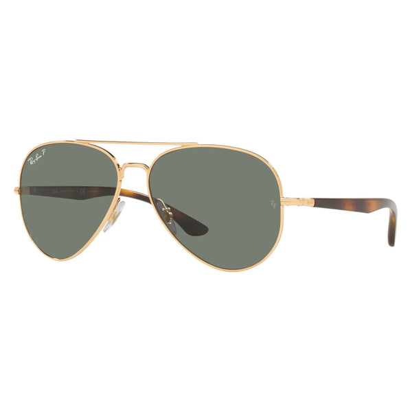 Ray-Ban Aviator Gold Green Polarized Sunglasses RB3675