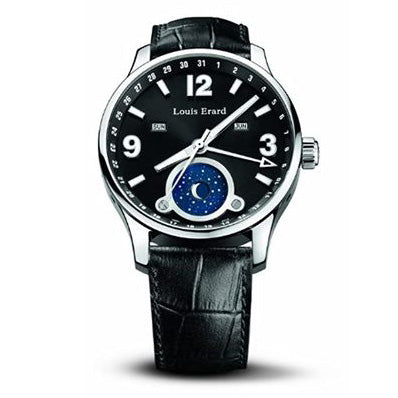 Louis Erard Watch Men's Automatic 1931 Moon Phase Black 48223AA02.BDC5 –  Watches & Crystals