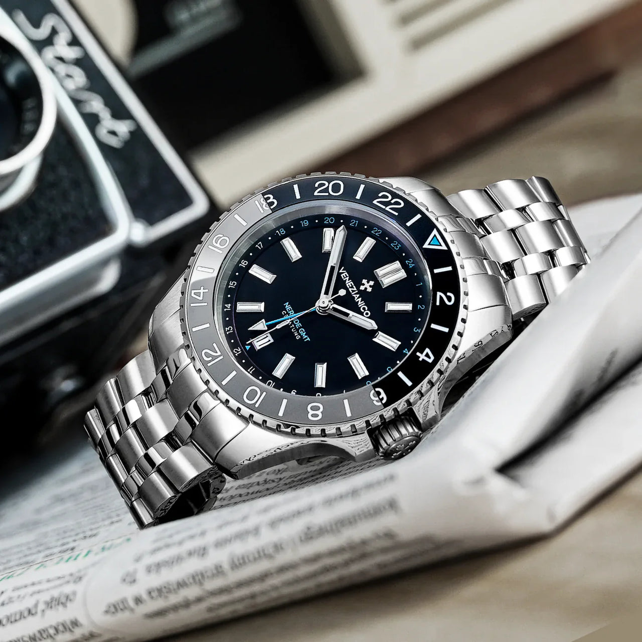 Venezianico Nereide GMT Ceratung Men's Black  Watch