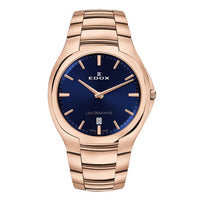 Thumbnail for Edox Les Bèmonts Men's Rose Gold Blue Watch 56003-37R-BUIR