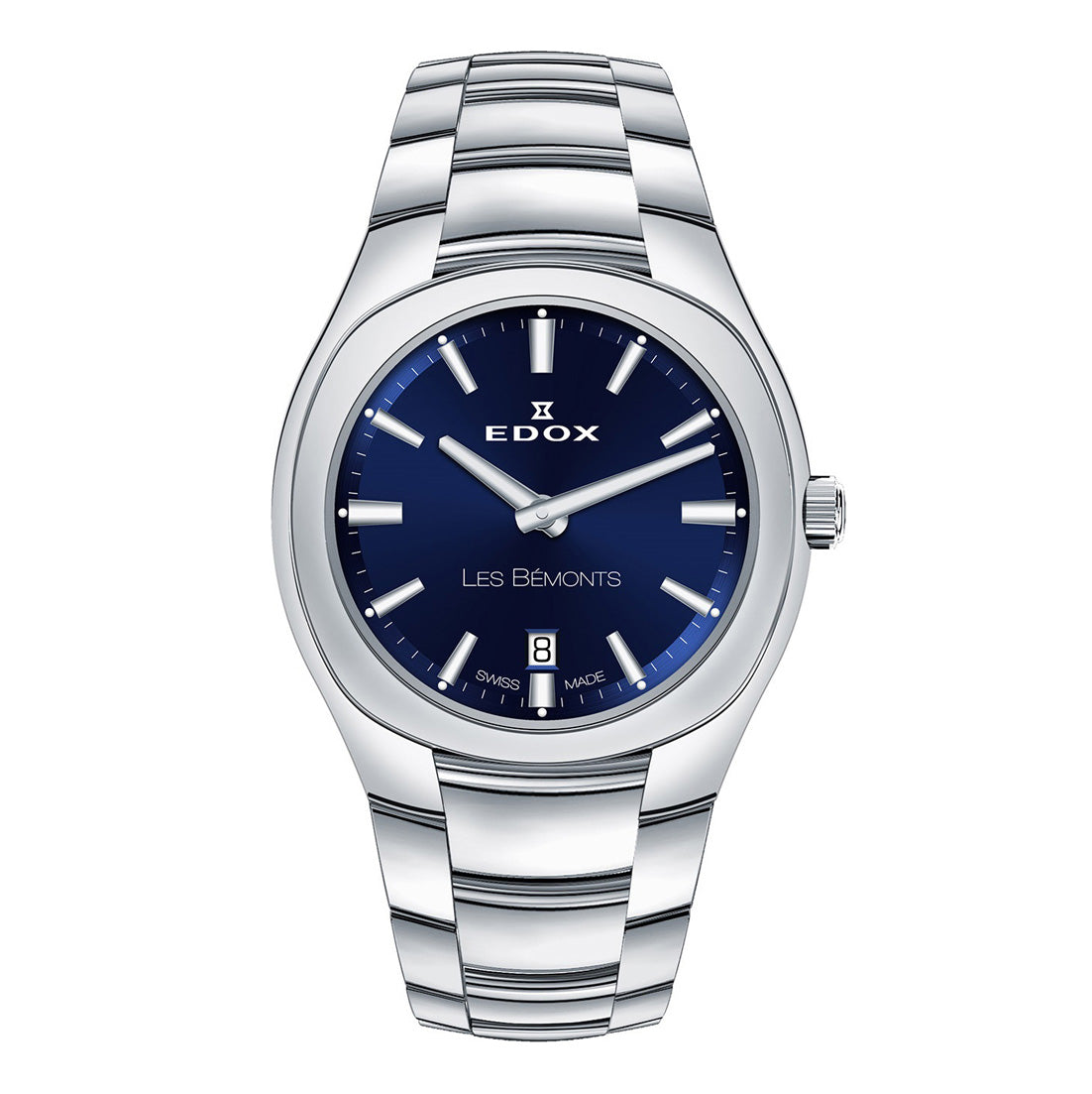 Edox Les Bèmonts Ladies Silver Blue Watch 57004-3-BUIN
