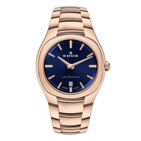 Thumbnail for Edox Les Bèmonts Ladies Rose Gold Blue Watch 57004-37R-BUIR