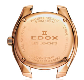 Edox Les Bèmonts Ladies Rose Gold Blue Watch 57004-37R-BUIR