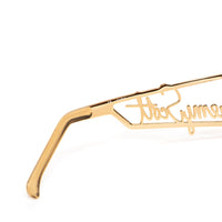 Thumbnail for Jeremy Scott Ladies Rectangular Grey Sunglasses 6JSSIGNATURESHADESGOLD