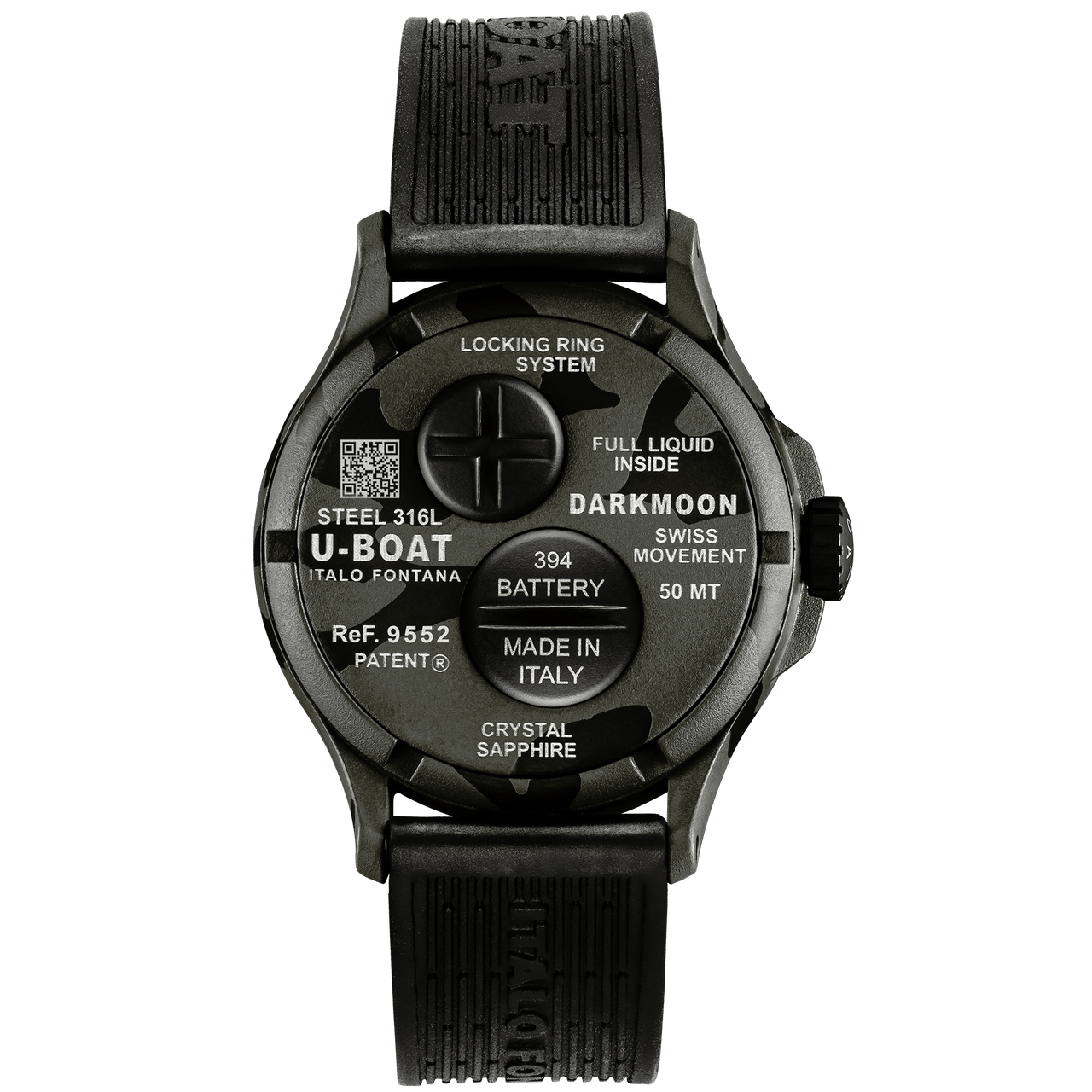 U-Boat Men's Watch Darkmoon 40mm Camouflage Black Grey 9552