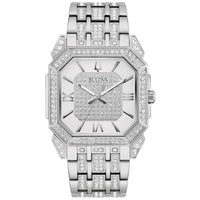 Thumbnail for Bulova Crystal Men's Octava Silver Watch 96A285