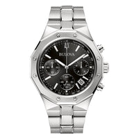 Thumbnail for Bulova Men's Quartz Chronograph Watch 44mm Classic Black Silver
