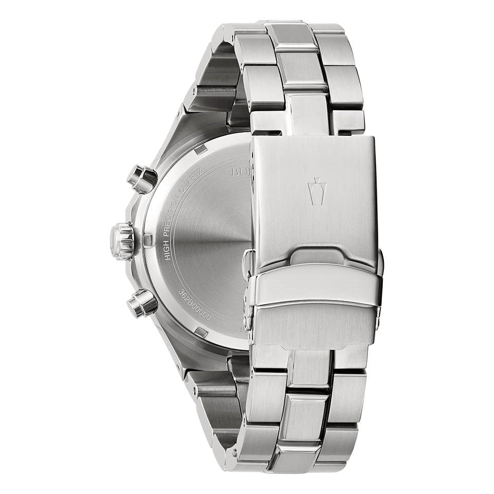 Bulova Men's Quartz Chronograph Watch 44mm Classic Black Silver