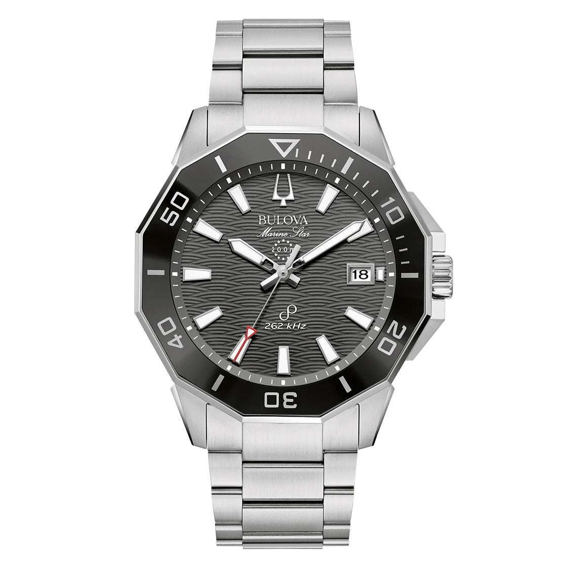Bulova Men's Quartz Watch 43mm Marine Star Grey Silver