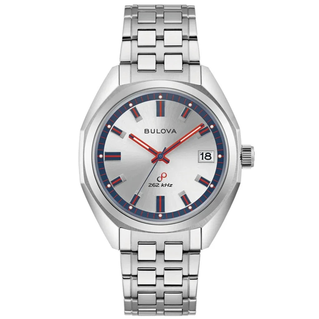 Bulova Jet Star Automatic Men s Silver Watch 96K112 from Watches and Crystals Watches Crystals