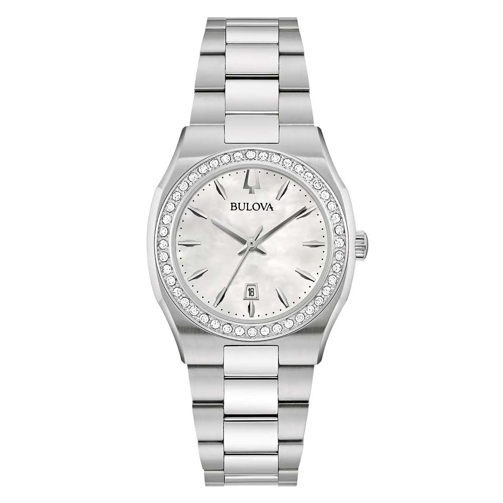 Bulova Ladies' Quartz Watch 31mm Surveyor White Silver