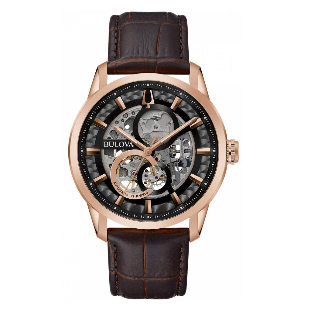 Bulova watch men's rose gold best sale