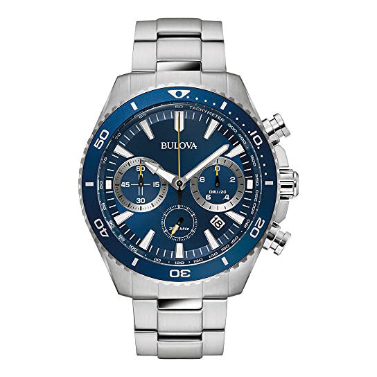 Bulova Men's Quartz Chronograph Watch 46mm High Precision Blue