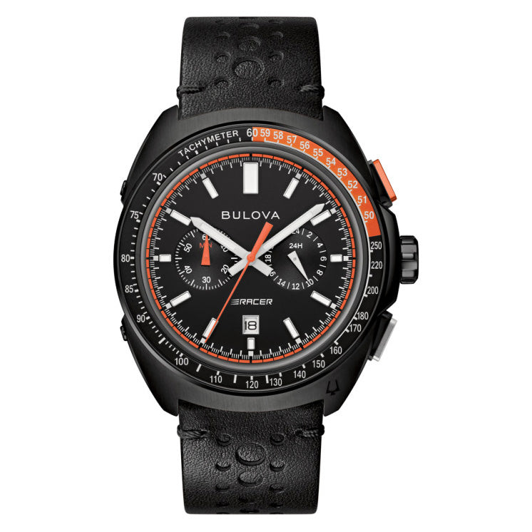 Bulova Men's Quartz Chronograph Watch 42mm Racer Black Orange