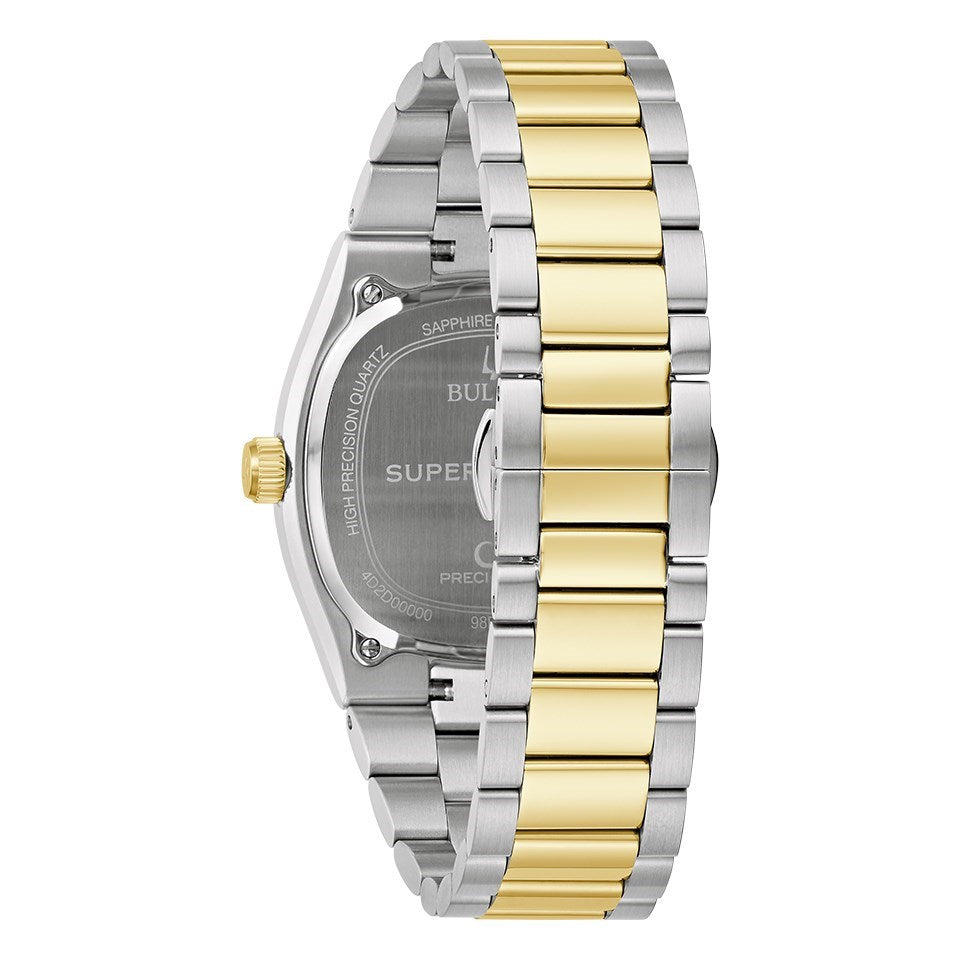 Bulova Men's Quartz Watch 38mm Super Seville Blue Two Tone