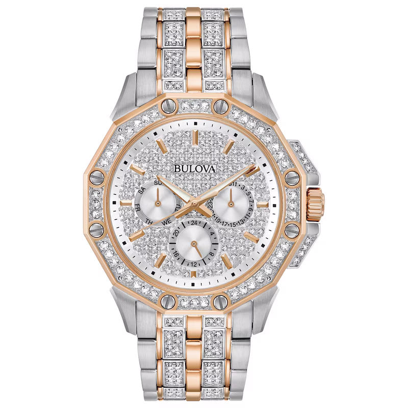 Bulova Crystal Men's Octava Silver Watch 98C133