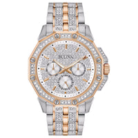 Thumbnail for Bulova Crystal Men's Octava Silver Watch 98C133