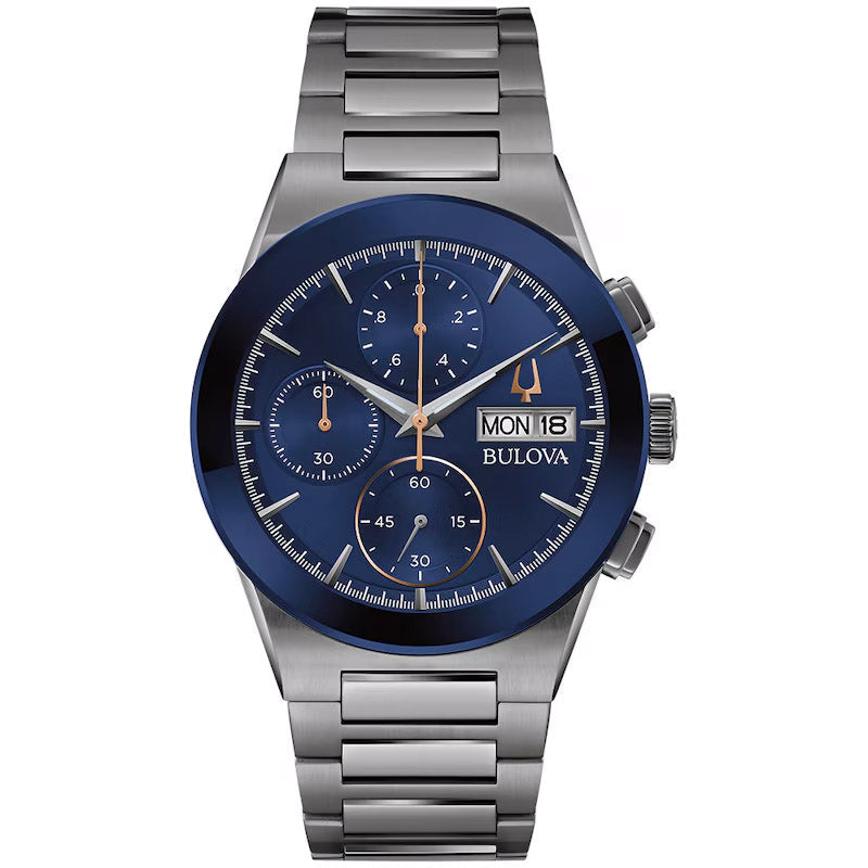 Bulova men's blue watch hotsell