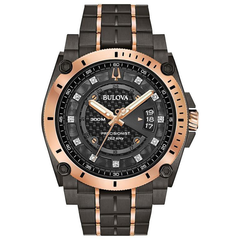 Bulova gold and black watch best sale