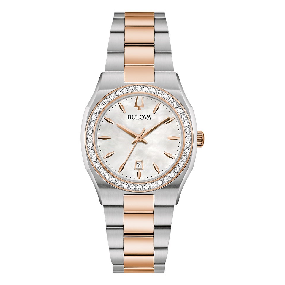 Bulova Ladies' Quartz Watch 31mm Surveyor White Two Tone