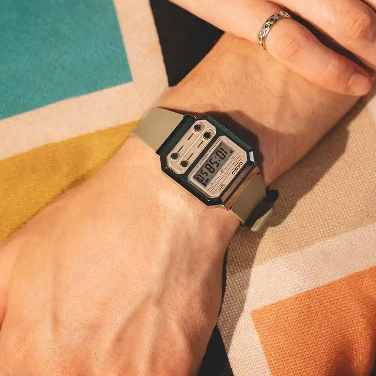 Casio Vintage 33mm Unisex Green Watch A100WEF-3AEF