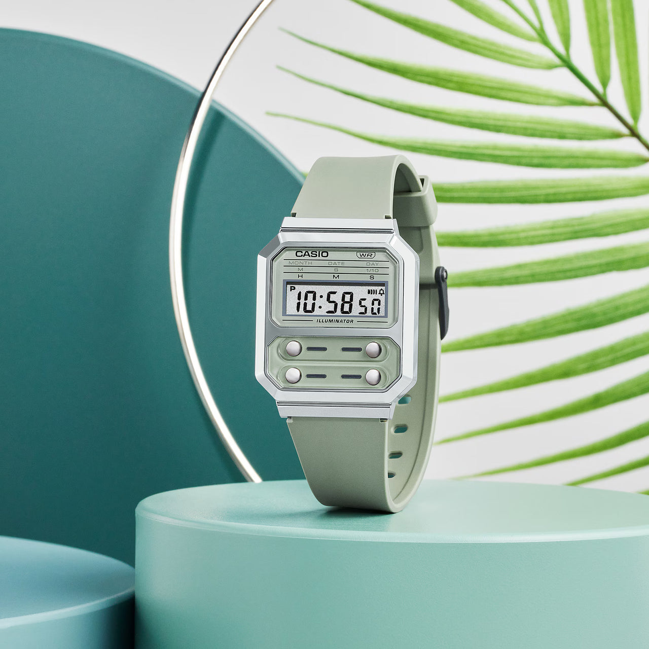Casio Vintage 33mm Unisex Green Watch A100WEF-3AEF
