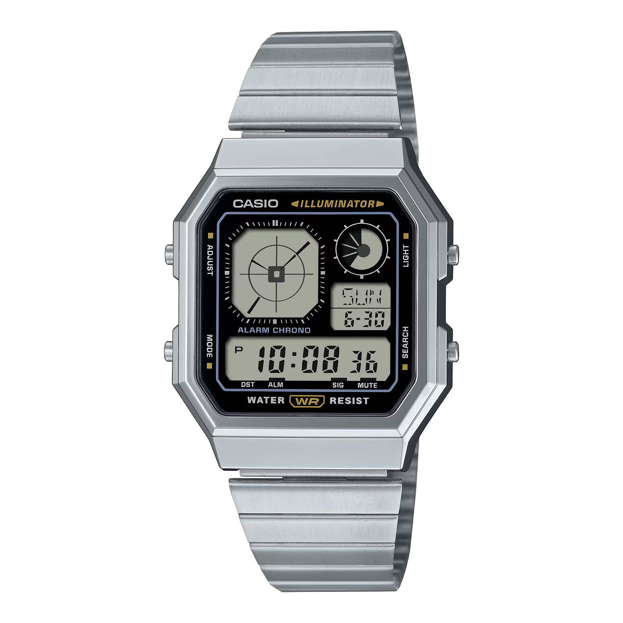 Casio Unisex Digital Watch 34mm Retro Vintage Silver Black