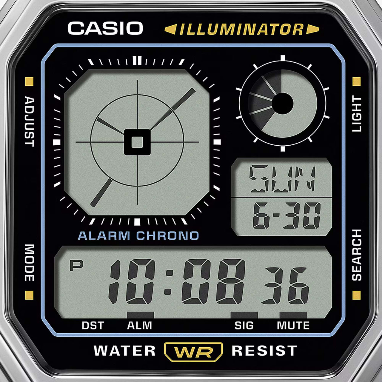 Casio Unisex Digital Watch 34mm Retro Vintage Silver Black