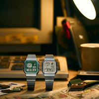 Thumbnail for Casio Unisex Digital Watch 34mm Retro Vintage Silver Green