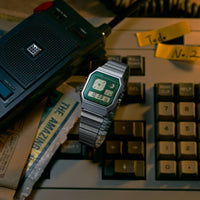 Thumbnail for Casio Unisex Digital Watch 34mm Retro Vintage Silver Green