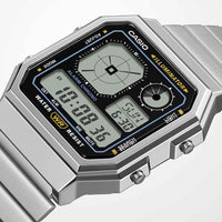 Thumbnail for Casio Unisex Digital Watch 34mm Retro Vintage Silver