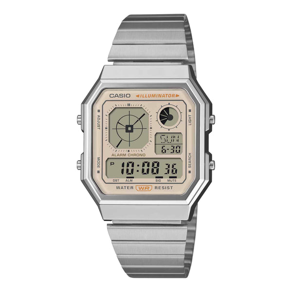 Casio Unisex Digital Watch 34mm Retro Vintage Silver