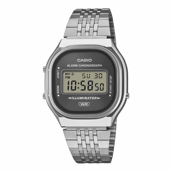 Casio Unisex Digital Watch 37mm Vintage Silver Grey