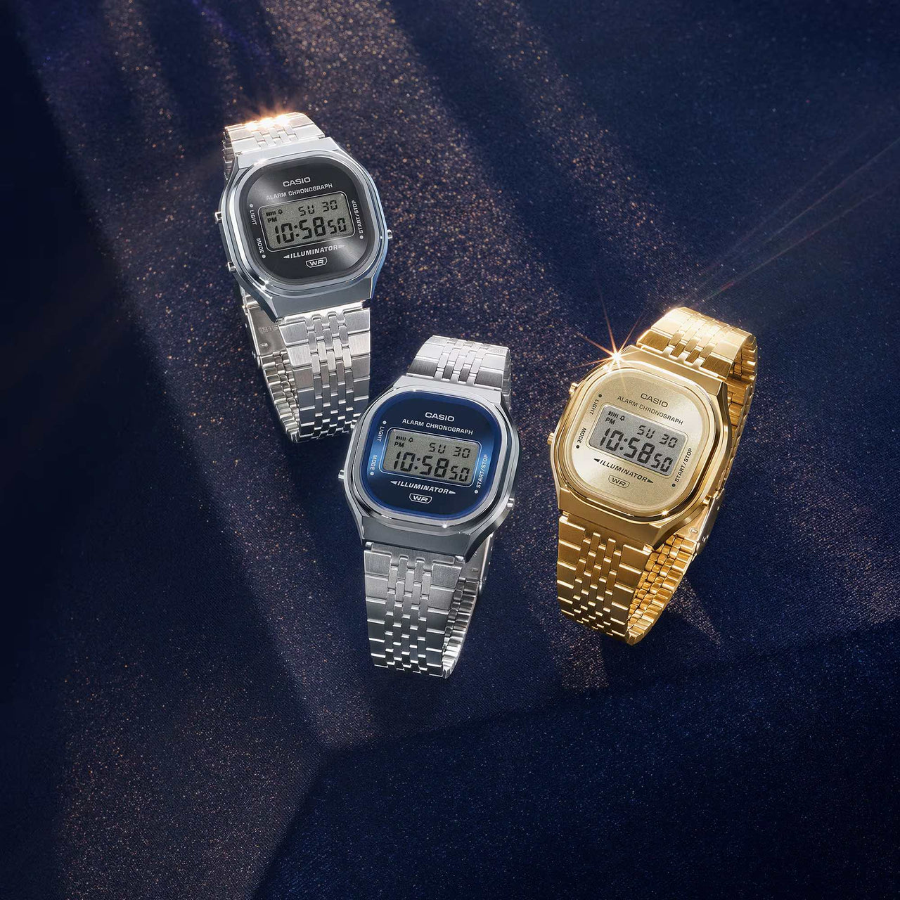 Casio Unisex Digital Watch 37mm Vintage Silver Grey