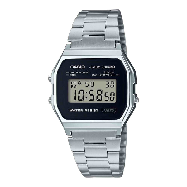 Casio Unisex Digital Watch 33mm Iconic Vintage Silver Black