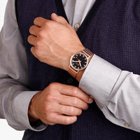 Thumbnail for Mondaine Watch Classic Black Rose Gold