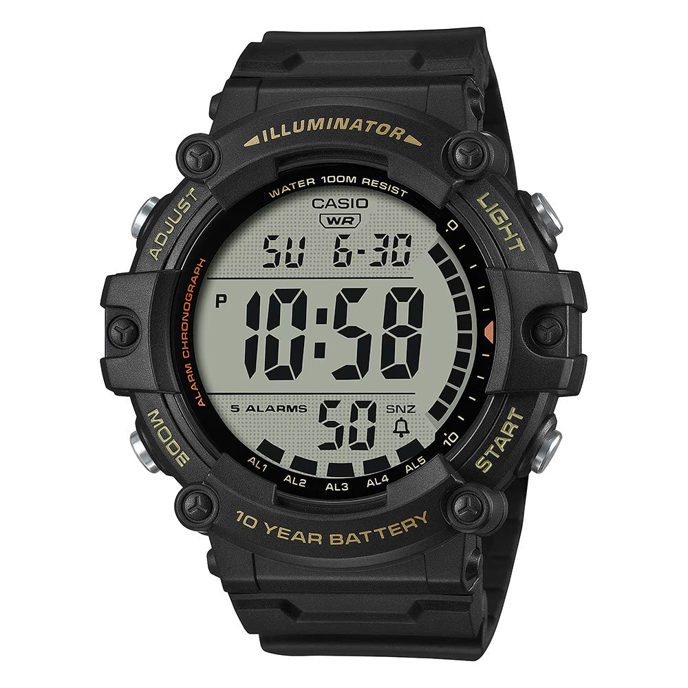 Casio Men's Digital Watch 51mm Extra Long Strap Black
