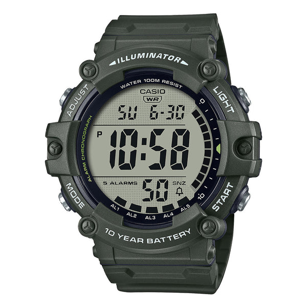 Casio Men's Digital Watch 51mm Extra Long Strap Green